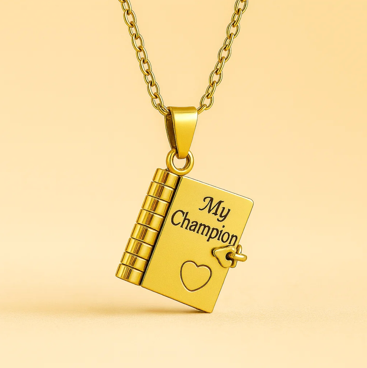 The Champion book locket necklace in gold