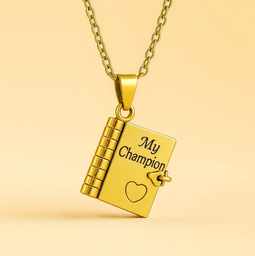 The Champion book locket necklace in gold