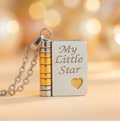 The Little Star book locket necklace with My Little Star engraved cover